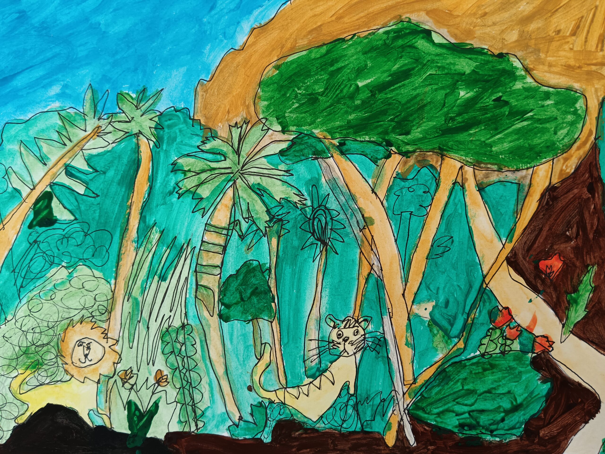 Atelier enfants 
Jungle, gouache