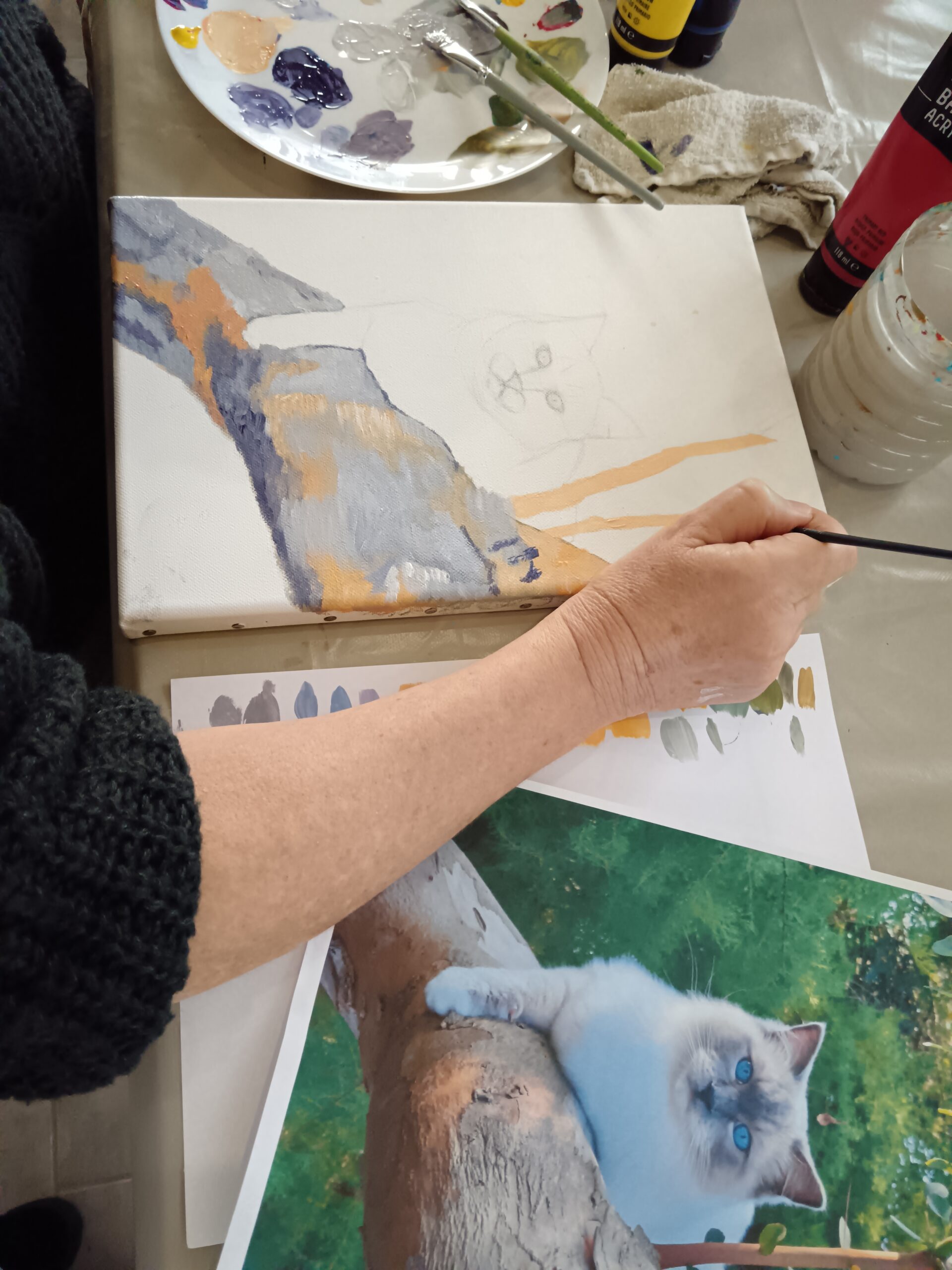 atelier adulte, les animaux peinture acrylique