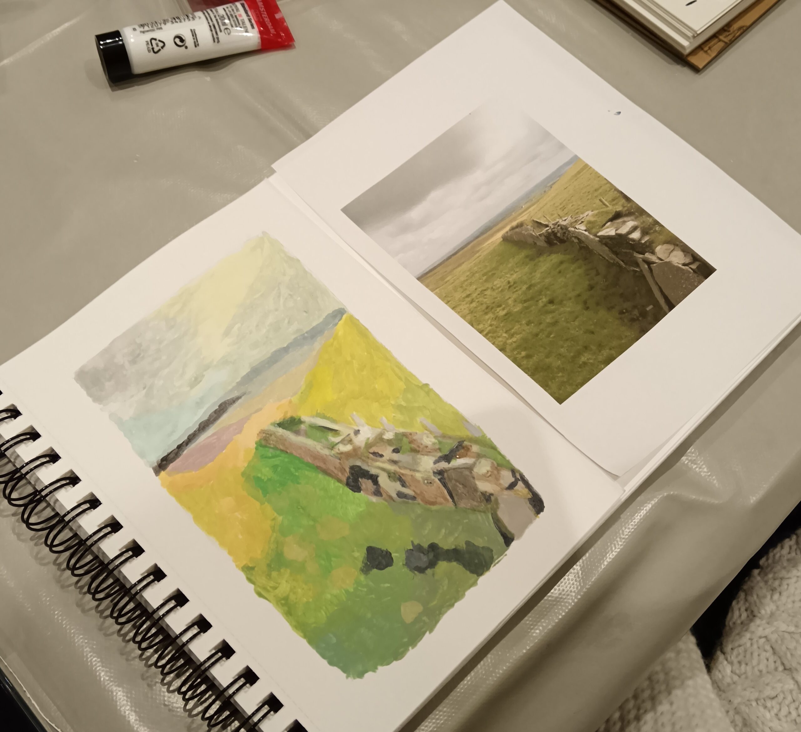 atelier adulte, les couleurs paysage peinture acrylique