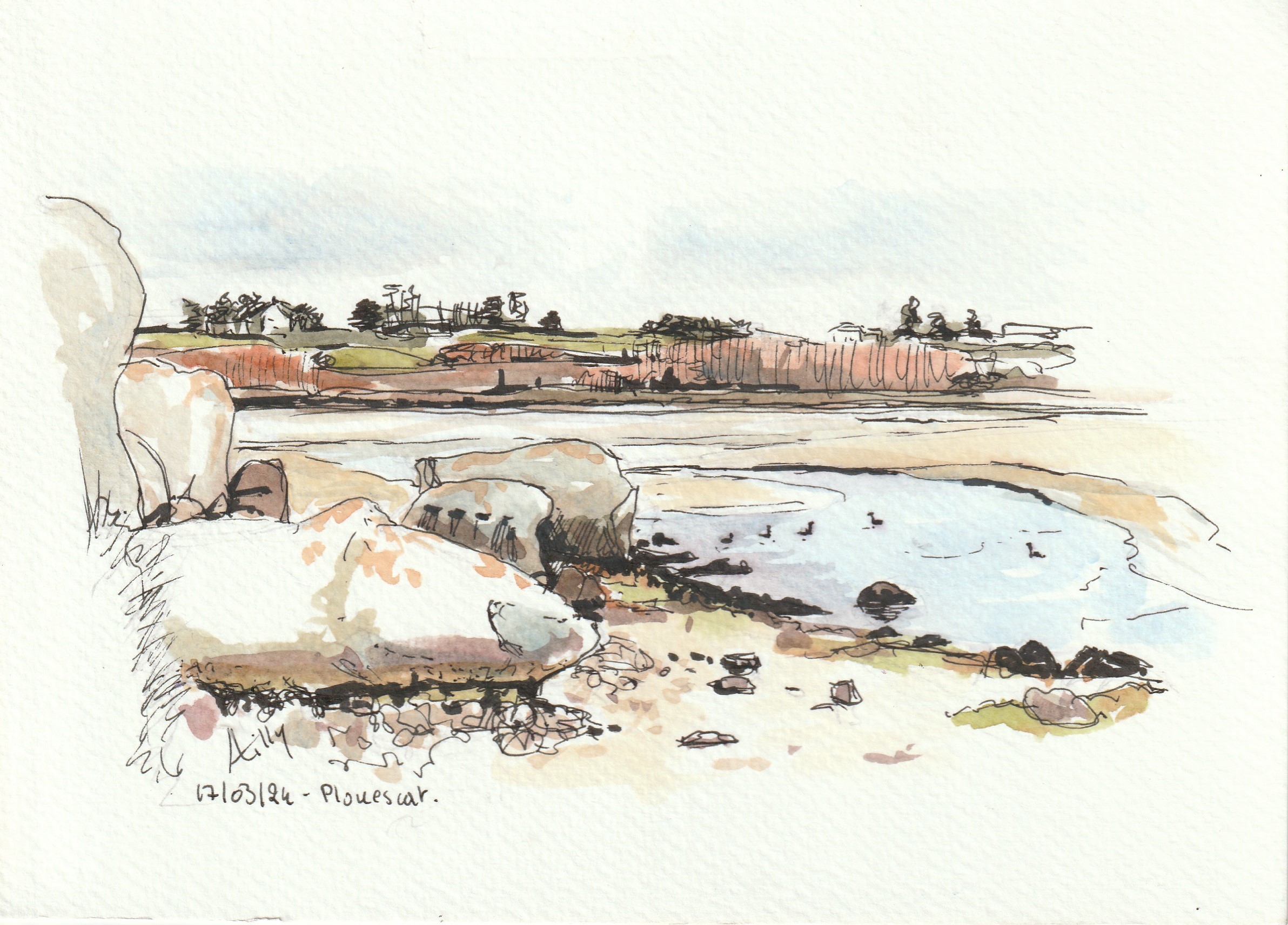Croquis aquarelle in situ