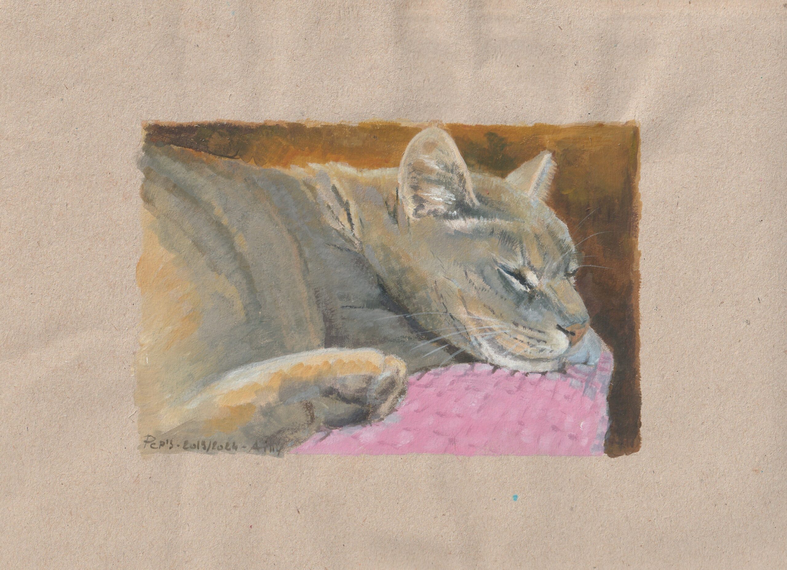 Peinture gouache, sujet animalier